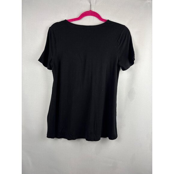 Old Navy Black Short Sleeve Top With Crisscross Detail - Medium - Picture 3 of 5